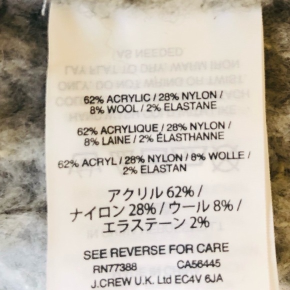 J. Crew Open Front Cardigan Midi Shawl Ribbed Wool Blend Gray Loose Boxy Fit XXS - Picture 5 of 15